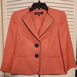 Le Suit Separates Blazer Suit Jacket Sz 4P Orange